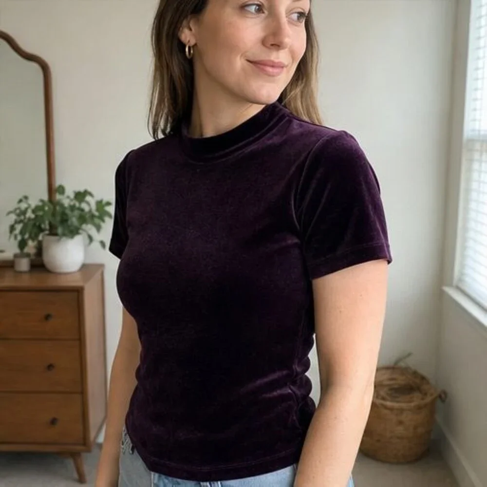 Cream V Neck Top